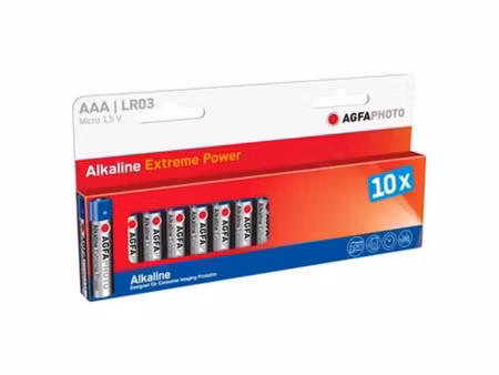AGFAPHOTO Extreme Power AAA Batterier 10-pack – Alkaline 1.5V LR03 Micro