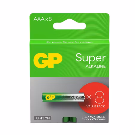 8 x GP Super Alkaline G-TECH LR03/AAA alkaliskt batteri