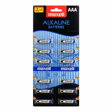 Maxell Alkaline AAA / LR03-batterier – 12-pack