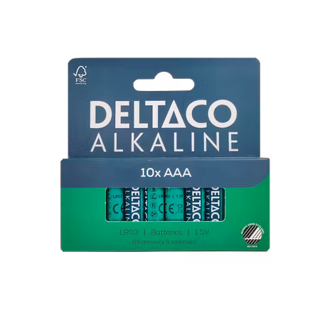Deltaco AAA / LR03-batterier – 10-pack, Svanenmärkta