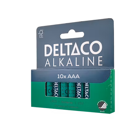 Deltaco AAA / LR03-batterier – 10-pack, Svanenmärkta