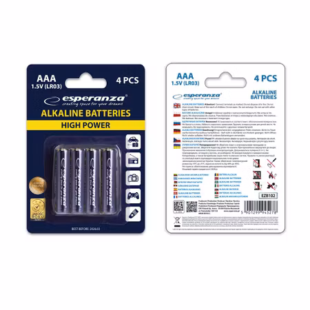 Esperanza AAA / LR03-batterier – 4-pack