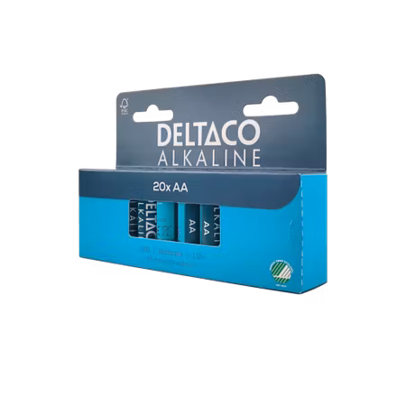 Deltaco AA Batterier 20-pack – Svanenmärkt Kraft (LR6)
