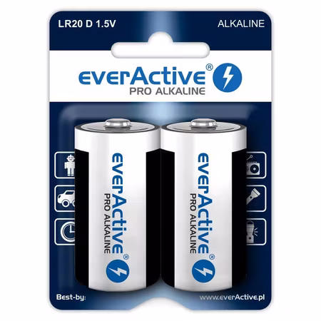 D-batterier / LR20 2 x EverActive Pro alkalisk