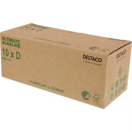 Ultimate Alkaline D-batterier (LR20) 10-pack – Svanenmärkt & Hög Kraft