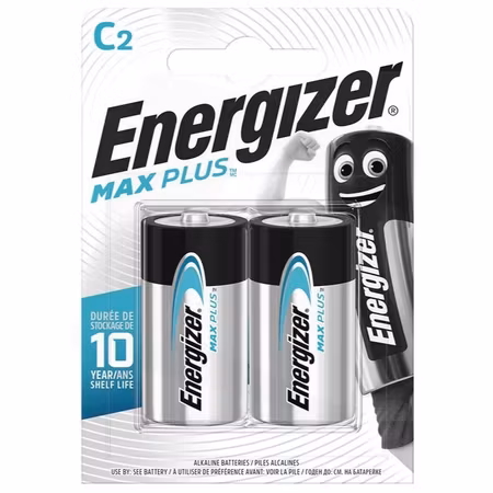C-batterier (LR14) 2 x Energizer Max Plus