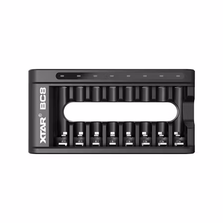XTAR BC8 8-kanals batteriladdare för AA/AAA Ni-MH & 1,5V Li-ion