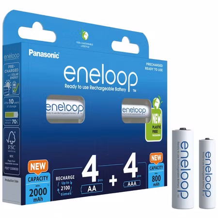 Panasonic Eneloop MIX – 4×AA 2000 mAh + 4×AAA 800 mAh