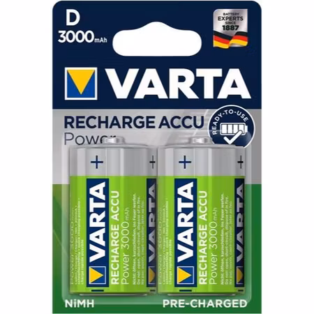 Varta Ready2Use D / HR20 3000 mAh – 2-pack uppladdningsbara