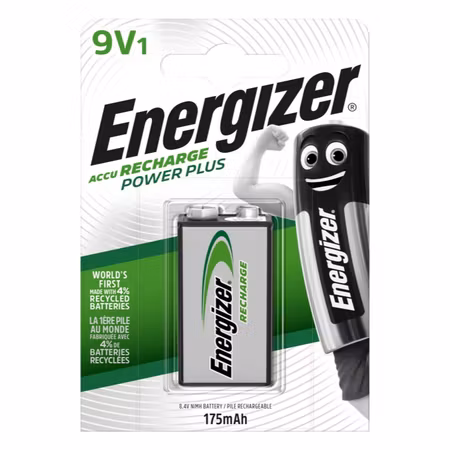 Energizer Power Plus 9V Ni-MH 175 mAh – uppladdningsbart