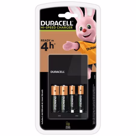 Duracell CEF14 laddare + 2×AA 1300 mAh + 2×AAA 750 mAh