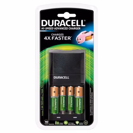 Duracell CEF27 laddare + 2×AA 1300 mAh + 2×AAA 750 mAh
