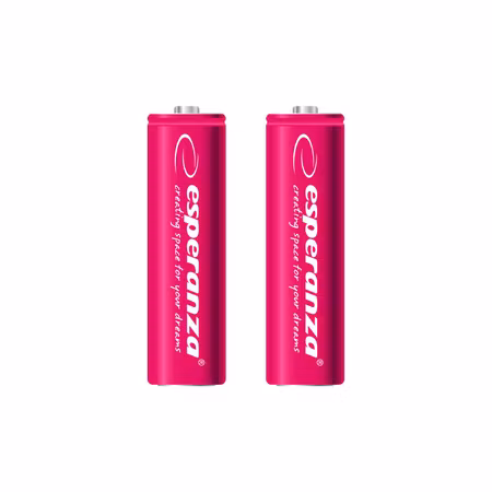 Uppladdningsbara batterier Esperanza Ni-MH AA 2000mAh 2 st, röd