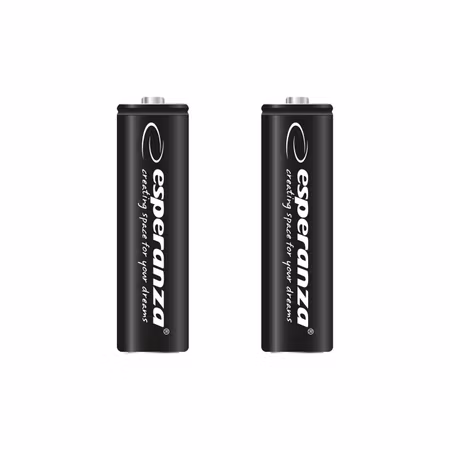 Uppladdningsbara batterier Esperanza med hög kapacitet, Ni-MH AA 2600mAh 2 st, svart
