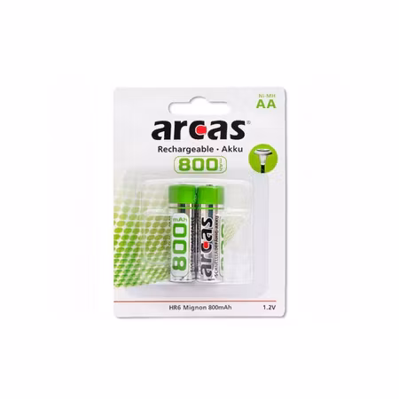 Uppladdningsbara batterier Arcas AA 800 mAH (2 st)
