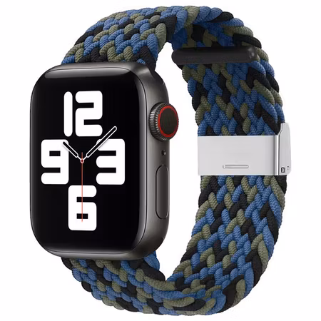 Flätat tygarmband för Apple Watch 42/44/45/49 mm – flerfärgat