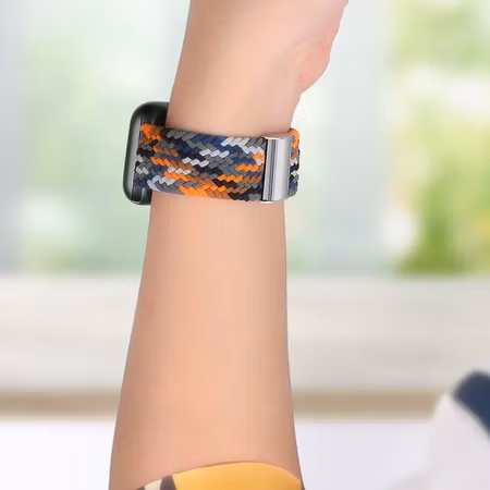 Klockarmband med flätat GRÖNT tygband för Apple Watch Ultra / 8/7/6 / SE / 5/4/3/2 (49 mm / 45 mm / 44 mm / 42 mm)