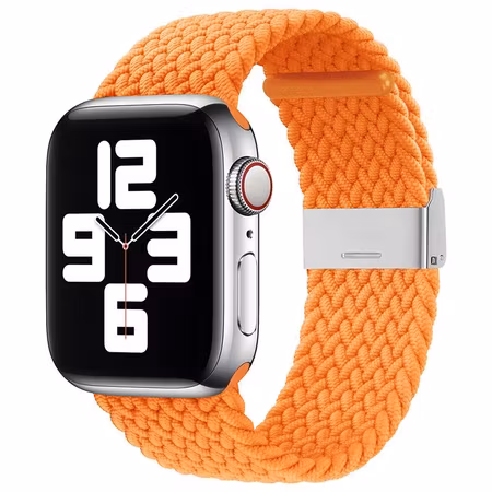 Klockarmband med flätat Orange tygband för Apple Watch Ultra / 8/7/6 / SE / 5/4/3/2 (49 mm / 45 mm / 44 mm / 42 mm)