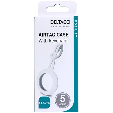 DELTACO silikonhållare för Apple AirTag – vit