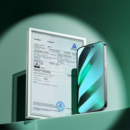 Joyroom Knight Green Glass för iPhone 14 Pro Max med helskärmsfilter mot blått ljus