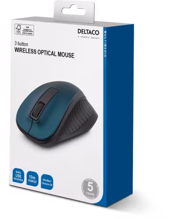 DELTACO MS-708 Trådlös Optisk Mus – Blå, 1200 DPI