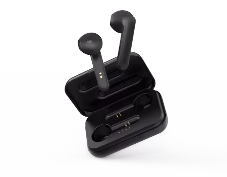 STREETZ TWS-104 True Wireless Hörlurar – Mattsvart | Bluetooth 5 och Laddningetui