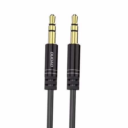 Dudao lång sträckbar kabel AUX minijack 3,5 mm fjäder ~ 150 cm svart