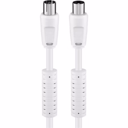 Goobay antennkabel 2,5 m med ferrit – 80 dB, vit