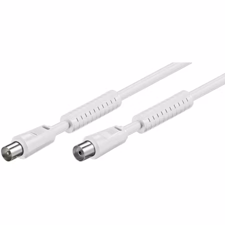Goobay antennkabel 2,5 m med ferrit – 80 dB, vit