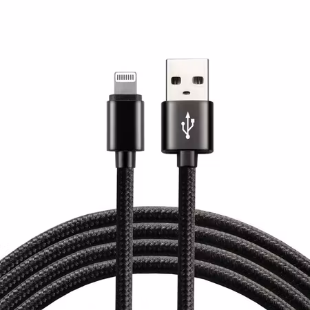 USB flätad kabel - Lightning / iPhone 120cm med stöd för snabbladdning