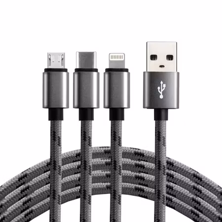 everActive CBB-1.2MCI 3-i-1 laddkabel 1,2 m – USB-C, Lightning & Micro-USB