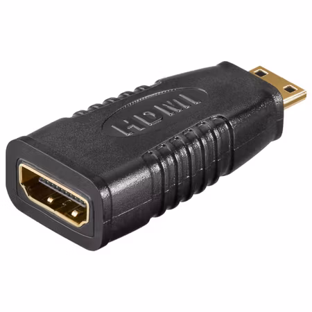 HDMI -adapter, guldpläterad (hona (typ A)> HDMI mini hane (typ C))