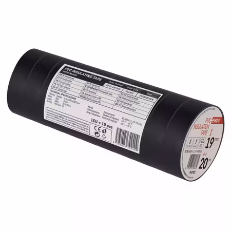 Isoleringstejp PVC 19mm/20m svart, 10 st