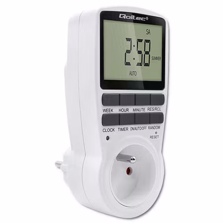 Qoltec elektronisk timer PC0628 | 3680W | 16A | LCD