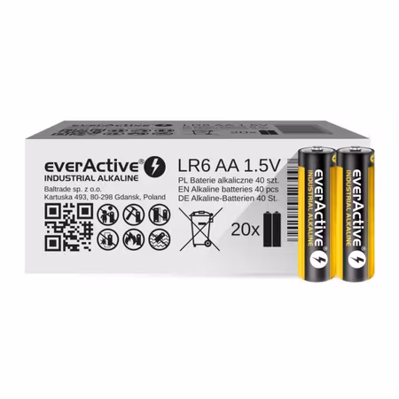 everActive Industrial alkaliska AA/LR6 1,5 V – 40-pack