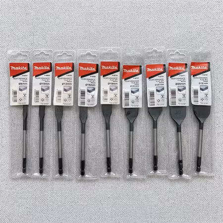 Makita träborr / flatborr Ø8–32 mm – 9 st
