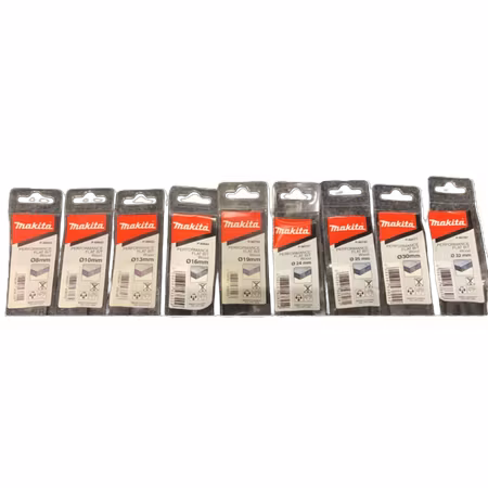 Makita träborr / flatborr Ø8–32 mm – 9 st