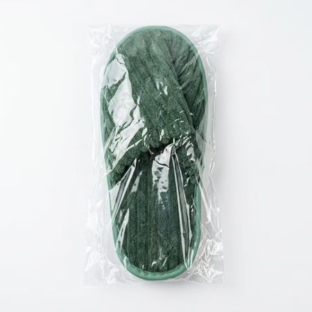 Mjuka ribbade tofflor vuxen 26 cm grön – storpack