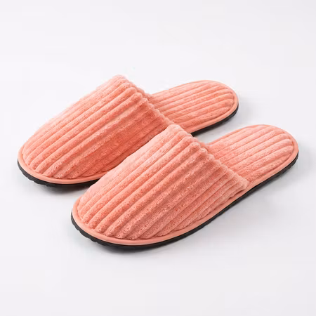 Mjuka ribbade tofflor rosa 43/44 – storpack