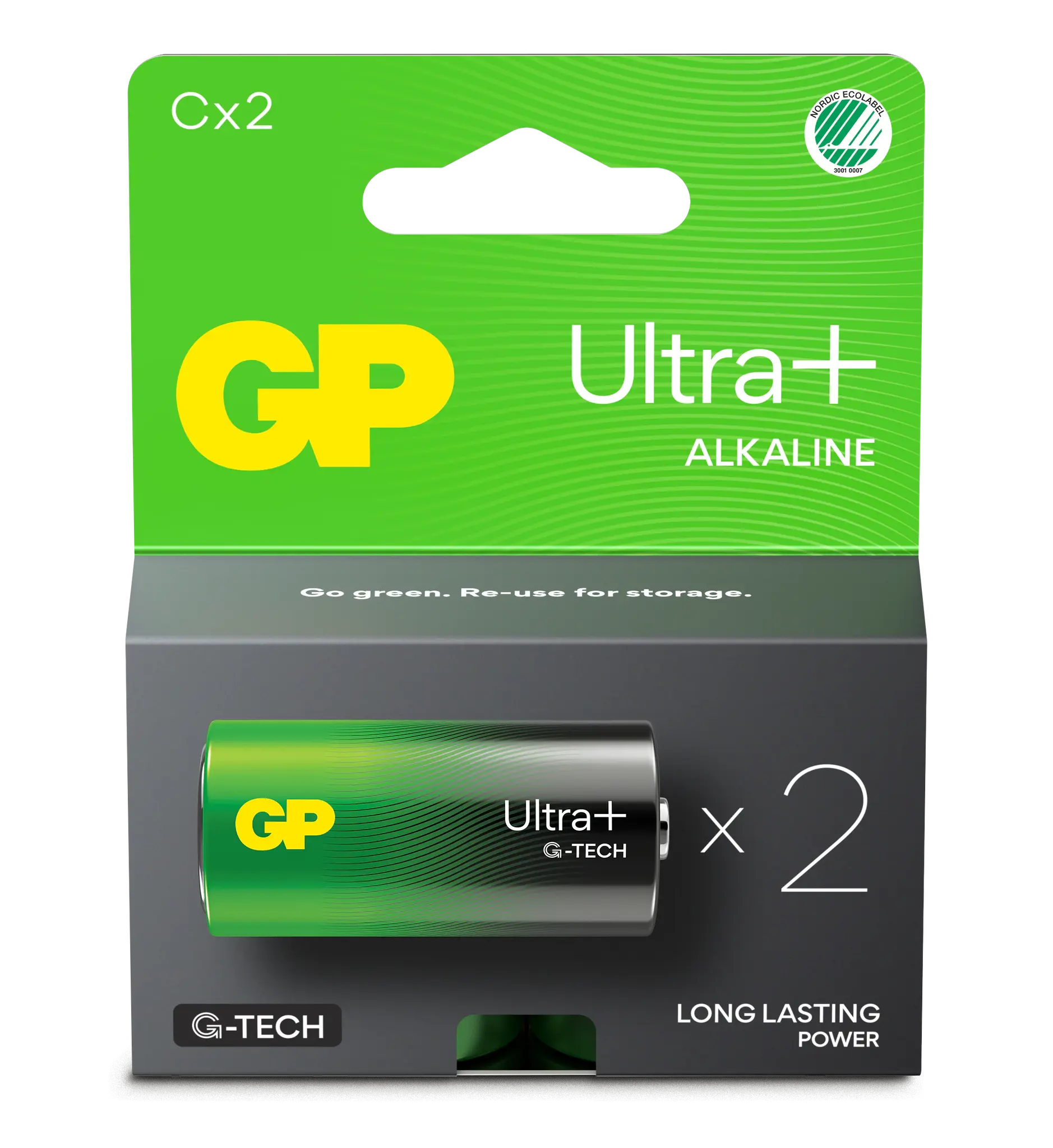 GP Ultra Plus C / LR14-batterier – 2-pack