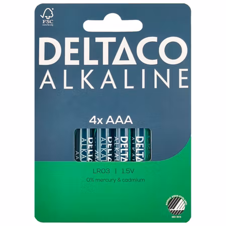 DELTACO AAA / LR03-batterier – 4-pack