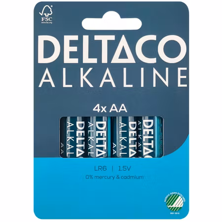 DELTACO AA / LR6-batterier – 4-pack