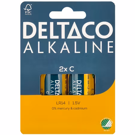 DELTACO C / LR14-batterier – 2-pack