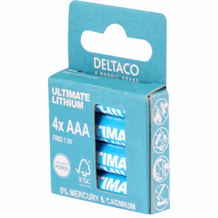 DELTACO Ultimate Lithium AAA / FR03 – 4-pack