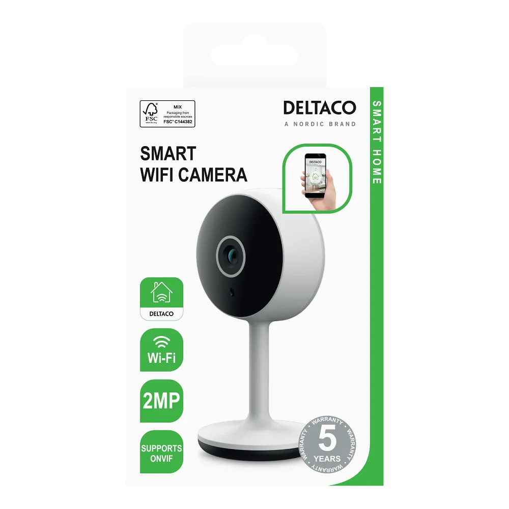 DELTACO Smart Home SH-IPC05 WiFi-kamera – 2 MP