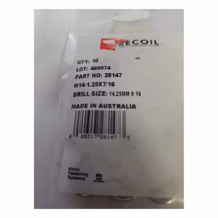 RECOIL gänginsats M14 × 1,25 × 7/16 tum – 10-pack