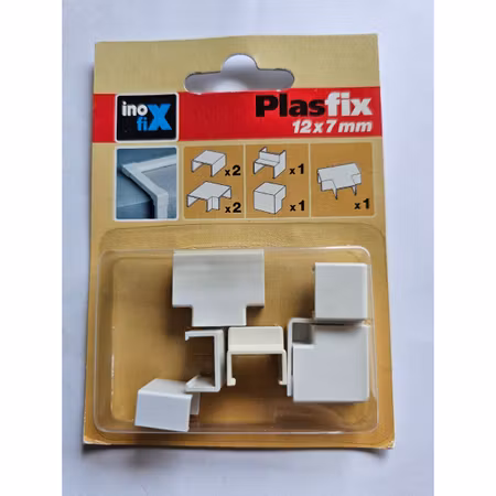 Inofix Plasfix skarv- & hörnset 12×7 mm – vit, modell 3410