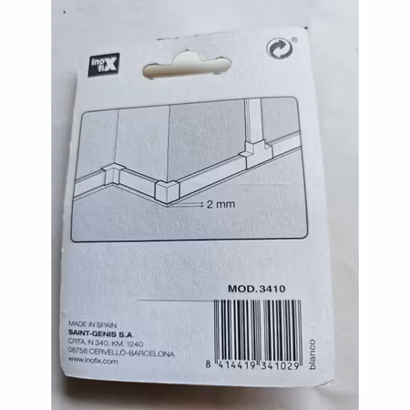 Inofix Plasfix skarv- & hörnset 12×7 mm – vit, modell 3410