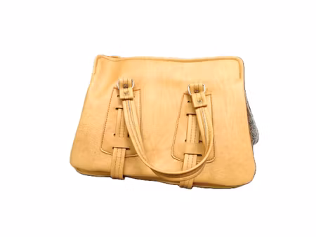 Ljusbrun handväska med dubbla fack – vintage-look
