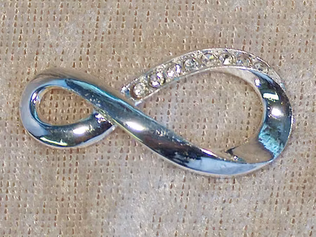 Connector, Infinity/evighetstecken med strass, silver